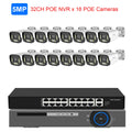 XMEYE 32CH 4K Security Camera System 8MP POE AI Camera 5MP Face Detection Outdoor Color Night Vision Video Surveillance NVR Set