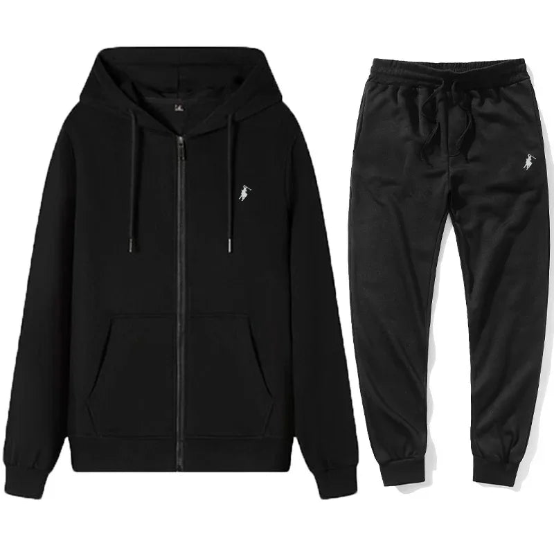 New Men's Autumn and Winter Classic Hoodie and Sweatpants, Suitable for Leisure Fitness, Warm Sports Set - View 2 | SAMAG