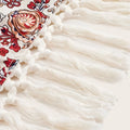 Paisley Print Fringed Edge Butterfly Knot Tie Back Hanging Neck Top Women's Bohemian Style off Shoulder Casual Fashion