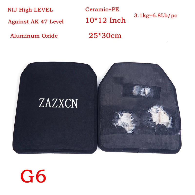 Defensive Shield Alumina Ceramic  IVL 4 Plate Self-defense Security Plates Bulletproof 6x6 , 6x8 , 10x12 Body Armor Material