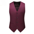 Vest Mens Fashion Casual High Quality Solid Color Slim Large Size Business Office Waistcoat Men Groom Wedding Dress Suit Vests
