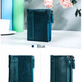 CONTACT'S Fashion Genuine Leather Women Wallet Bifold Card Holder Coin Purse Small Women's Purse Money Clip Men Pocket Wallets
