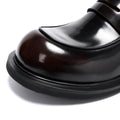 Men's Genuine Leather Glossy Loafers Wide Feet Big Size Summer British Style Round Toe Big Head Formal Casual Dress Shoes