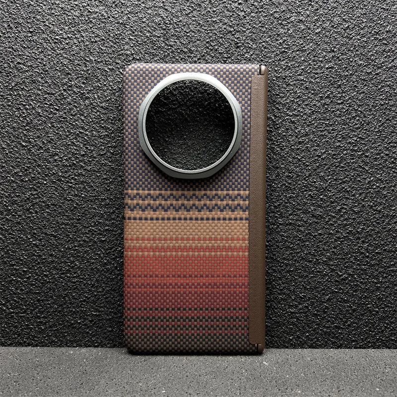 Suitable for Honor Magic V5 Mobile Phone Case, Thin Kevlar Aramid Fiber Magic V5 Carbon Fiber Protective Case, Center Shaft Full-Coverage
