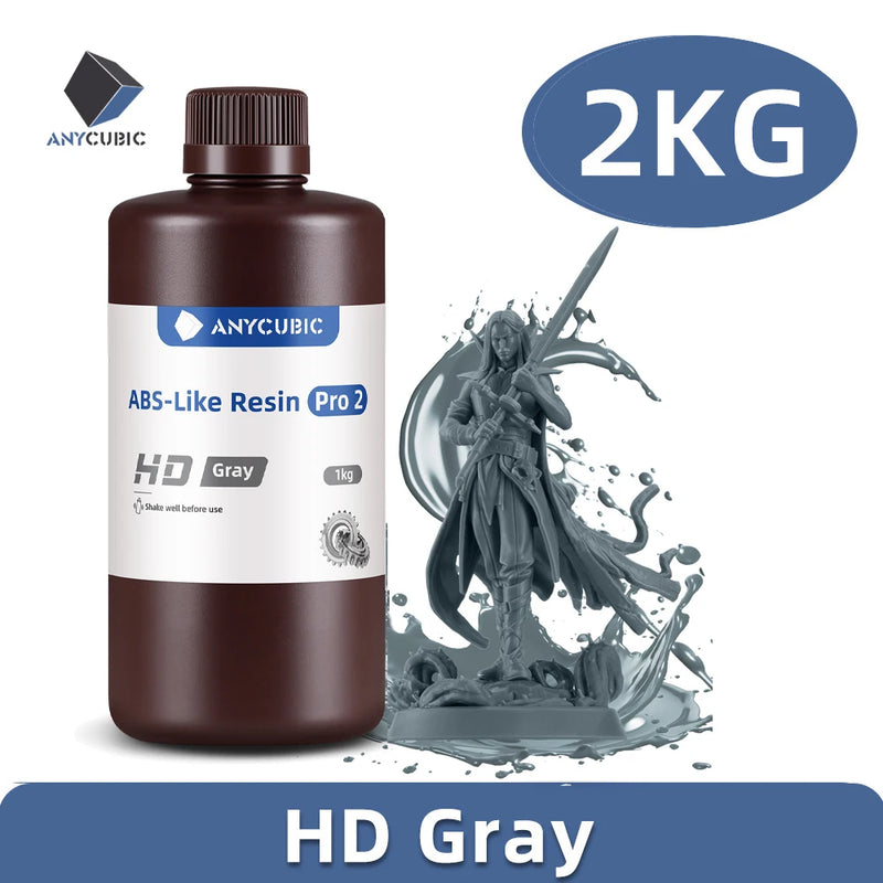 Anycubic ABS Like Pro 2 Resin 2 KG Rapid UV Curing 405nm Standard Photopolymer Resin ABS 3D Resin High Precision for LCD Printer