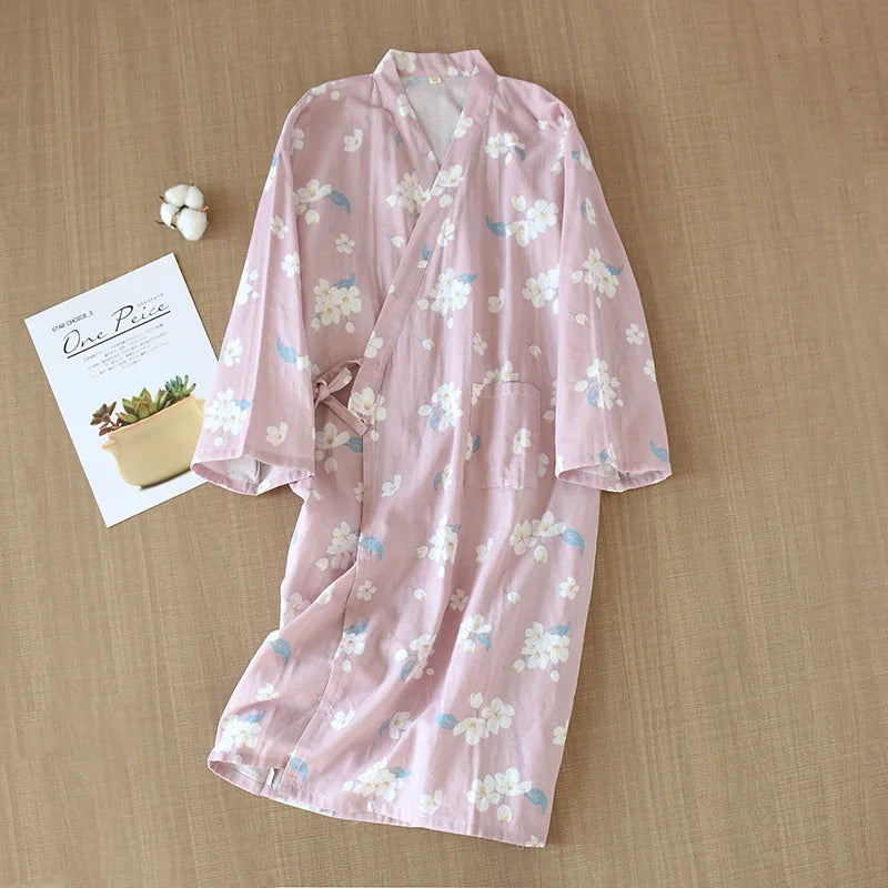 Japanese-style Kimono Pajamas Summer New 100% Cotton | SAMAG