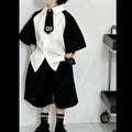 Summer Boy Clothing Set Patchwork Shirt+ Black Shorts - View 2 | SAMAG