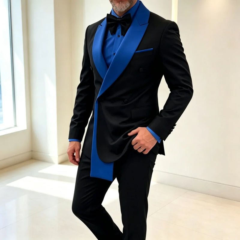 Mix Colors Double Breasted Custom Made Men Suit Set Separates 2 Pieces Jacket Pants for Wedding Groom Tuxedo for Prom Party
