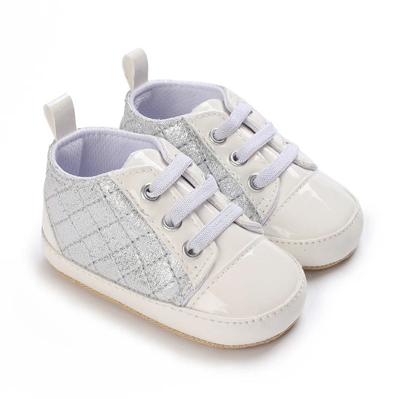 VALEN SINA New Baby Shoes White Christening Baptismal Moccasins Infant Boys Girls Slip-On Peas Shoes Walking Shoes