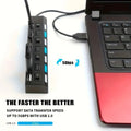 USB 2.0 Hub 4/7 Port Splitter Power Adapter With ON/OFF Switch Multiple Expander HUB For PC Laptop MacBook Desktop Accessories