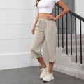 Women Casual Cropped Capris Cargo Pants, Outdoor Lightweight Capris Yoga Flared Pants, Breathable Quality Sweatpants