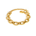 Minimalist Geometric Stainless Steel Bracelets 18K Gold Plated Thick Chunky Chain Bracelet for Women Waterproof Luxury Jewelry