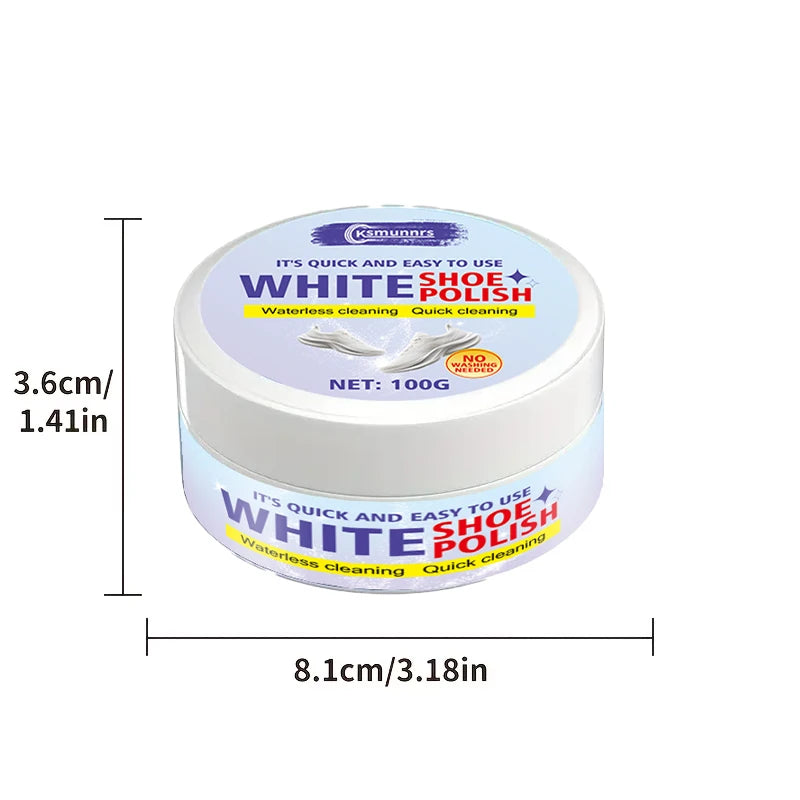 White Shoe Care Cream, Polishing and Whitening Cleaner for Sneakers, Sports Shoes and Canvas Shoes