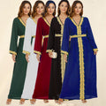 Dubai Abaya for Women Kaftan Muslim Dress Gold Embroidery | SAMAG