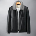 Autumn Winter New Men's Thickened Leather Jackets Fashion Solid Plush PU Leather Coats High Quality Men Warm Windbreaker Jackets