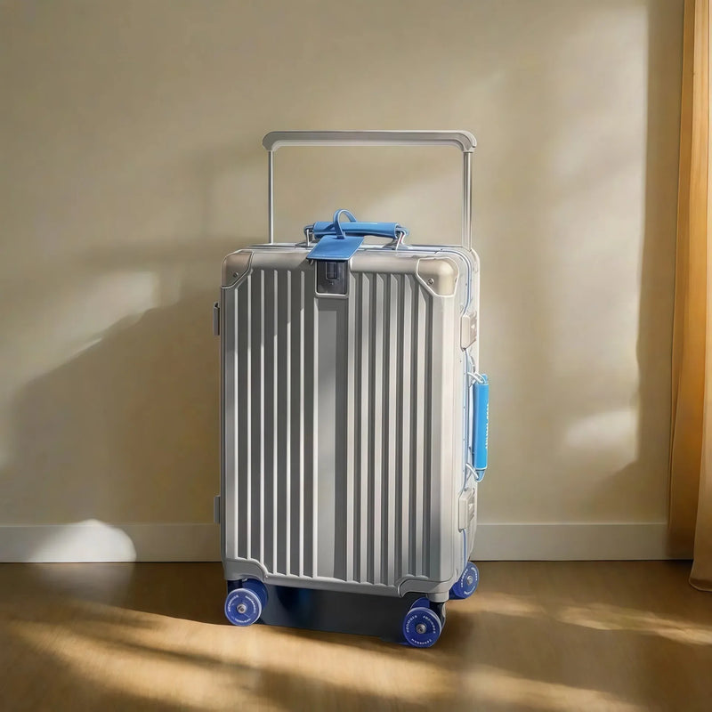 BunnyFly Wide Handlebar Travel Trolley Suitcase with Colorful Silent Wheels TSA Lock Rolling Luggage Large Capacity PC Material