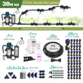 0.7MM Brass Nozzle 60W Self-Priming Pump Timing Misting Spray Kit for Garden Plants Farm Automatic Atomization Cooling System