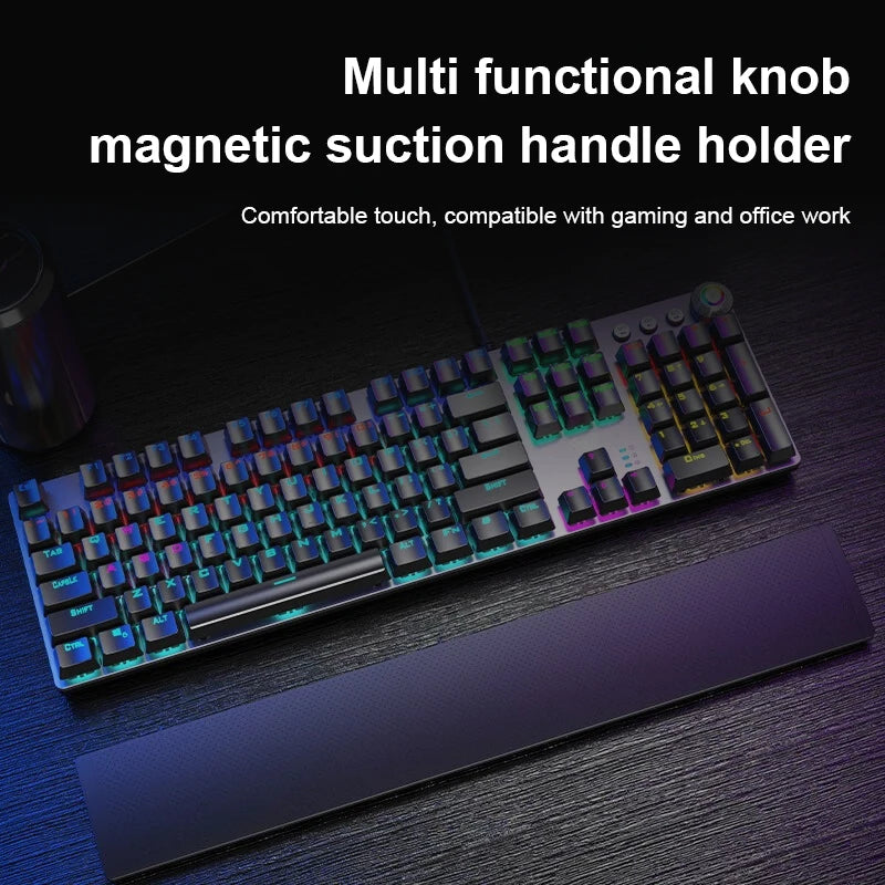 AULA F2088 Mechanical Keyboard Retro Punk 104 Keys RGB Backlit Wired Anti-Ghosting Magnetic Wrist Rest for PC/Mac