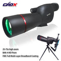 CAOX 25-75 High Power Zoom Telescope Spotting Scope Wide Field Monocular with Phone Adapter and Tripod for Bird Watching Camping