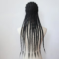Black Braided Wigs Synthetic Full Lace Wig Glueless Full Lace Synthetic Wig Heat Resistant Fiber Wig for Women Daily Wear
