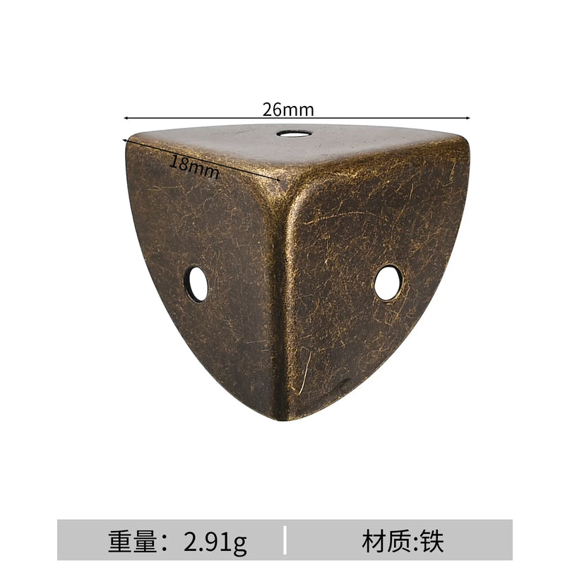 12pcs Round corner triple cornered metal corner protection edge hardware wooden box right-angle corner protection edge