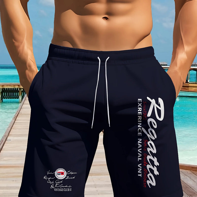 Summer New Style Men's Shorts with 3D Letter Pattern | SAMAG