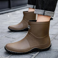 Men Rain Boots Fashion Mid-calf Rubber Boot Outdoor Waterproof Garden Work Shoe Non Slip Fishing Rubber Galoshes Men Rubberboots