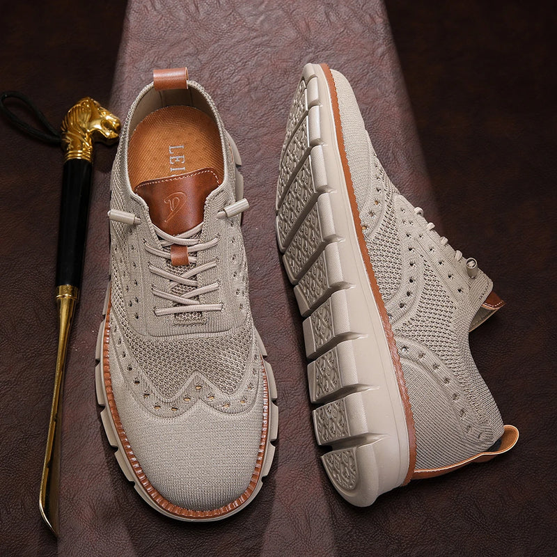 Men's Casual Dress Shoes Fashion Walking Sneakers Mesh Business Oxfords Work Lightweight Soft Sole