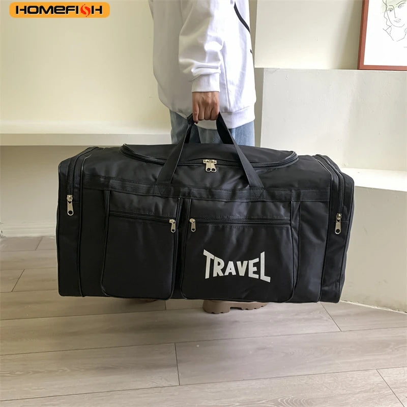 HOMEFISH Travel Bag Foldable Large Capacity Waterproof Business Sports Handbag Wear-Resistant Portable Multifunction Duffel Bags