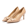 Women's Classic High Heels Simple Upper and Metal Buckle Decoration Simple Fashion Styling