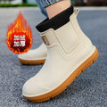 Men's Short-Tube Non-Slip Rain Boots Fashionable Low-Top Water Shoes, Pvc One-Time Molded Rain Boots, Pastoral Labor Waterproof