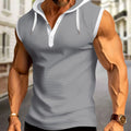 Men Hooded Sleeveless Shirt Casual Gym Tank Top Male Breathable Bodybuilding Vest Basketball Shirt Fashion Singlet Man Clothes