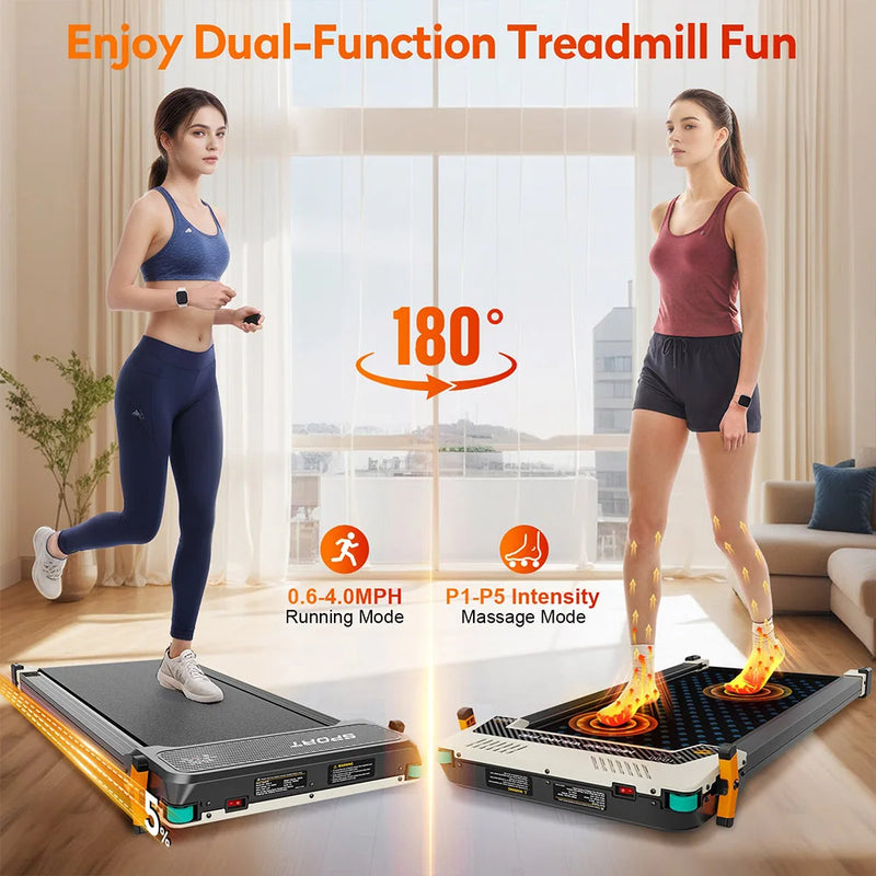 Akluer 520 Dual-Sided Under Desk Treadmill with Shiatsu | SAMAG
