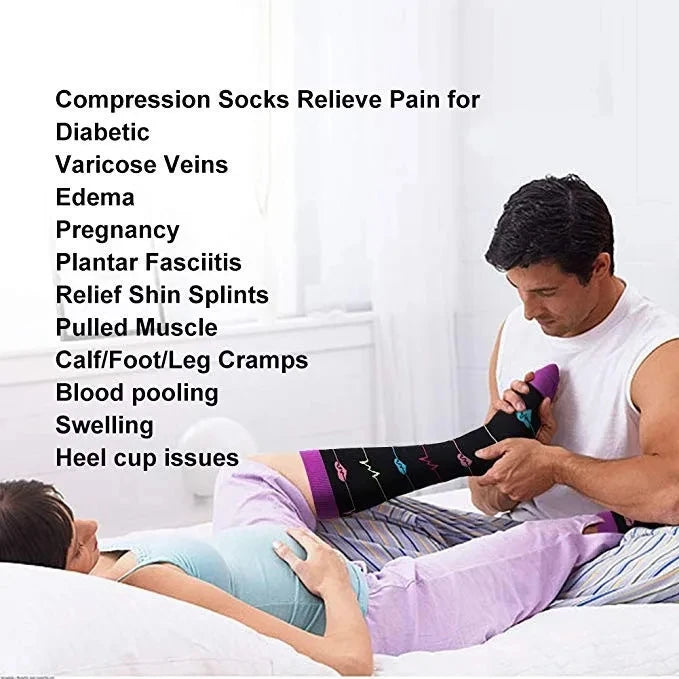 20 Pairs/lot Men Women Compression Socks Multi Pattern | SAMAG
