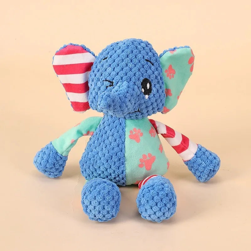 Cute Animal Plush Dog Toy Squeaky Chew Toy Bite Resistant Teeth Cleaning Interactive Puppy Pet Supplies