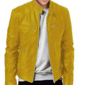 Business Style PU Leather Jacket Stand Collar Slim Fit Zipper Coat Multiple Colors Autumn New Arrival Fashion Urban Outerwear