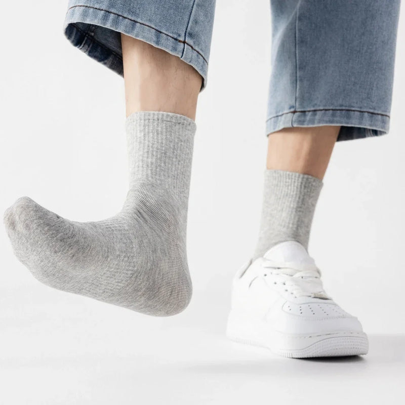 6 Pairs Plus Size EUR45-50 Men Socks Cotton Ankle Black | SAMAG