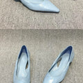 Shoes for Woman Comfortable Women's Summer Footwear Moccasins Blue Low Heel Elegant Pointed Toe High Quality Popular Heels