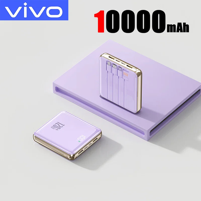 VIVO 50000mAh Power Bank 120W Super Fast Charging Powerbank 4-in-1 Built-in Cables Portable PowerBank for iPhone Samsung Huawei