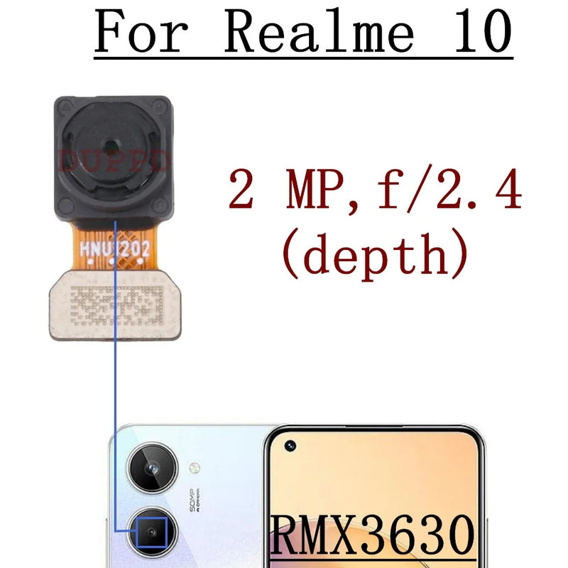Original Front Facing Selfie Camera For Realme 10 RMX3630 Backside Big Main Rear View Back Camera Flex Cable Mobile Replacement