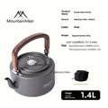 Camping Tea Kettle-New Aluminum Alloy Construction, Wooden Handle, Portable Outdoor Kettle for Camping, Hiking, Durable Cookware