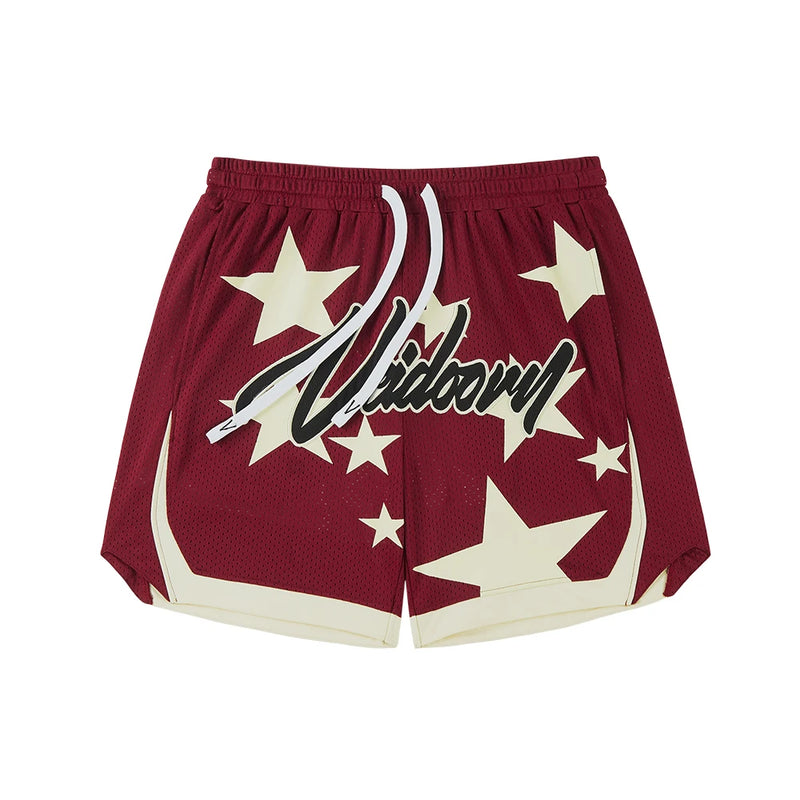 Street Style Basketball Shorts with Side slits Polyester Spandex Quick Dry Summer Men's Mesh Gym Shorts