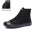 Boots Women Sneakers Canvas Casual High Top Shoes Long Boot Lace-Up Zipper Comfortable Flat Boot Sneakers Tenis Feminino