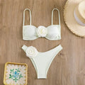 Sexy Flower Bandeau Swimwear Thong Bikini Women Lace-up | SAMAG