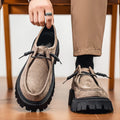 Men's Shoes New Style High-heel Thick-soled Loafers, Durable and Retro Casual Shoes, Everyday Street Trend Sneakers