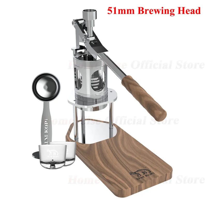 HomeWise WS/WS1 Portable Manual Espresso Maker with Pressure Gauge for Travel and Home Use Pour-Over and Iced Coffee 51/58mm
