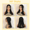 Full Lace Synthetic African Cornrow Braided Wigs for Black Women 18 Inches Lace Frontal Knotless Box Braiding Wigs with Wavy