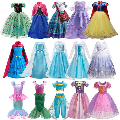 Girls Elsa Anna Dress Children Princess Carnival Kids | SAMAG