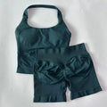 1-2pcs Gym Set Women Backless Tank Tops High Waist Scrunch Seamless Shorts High Waist Yoga Leggings Workout Sets Gym Suit