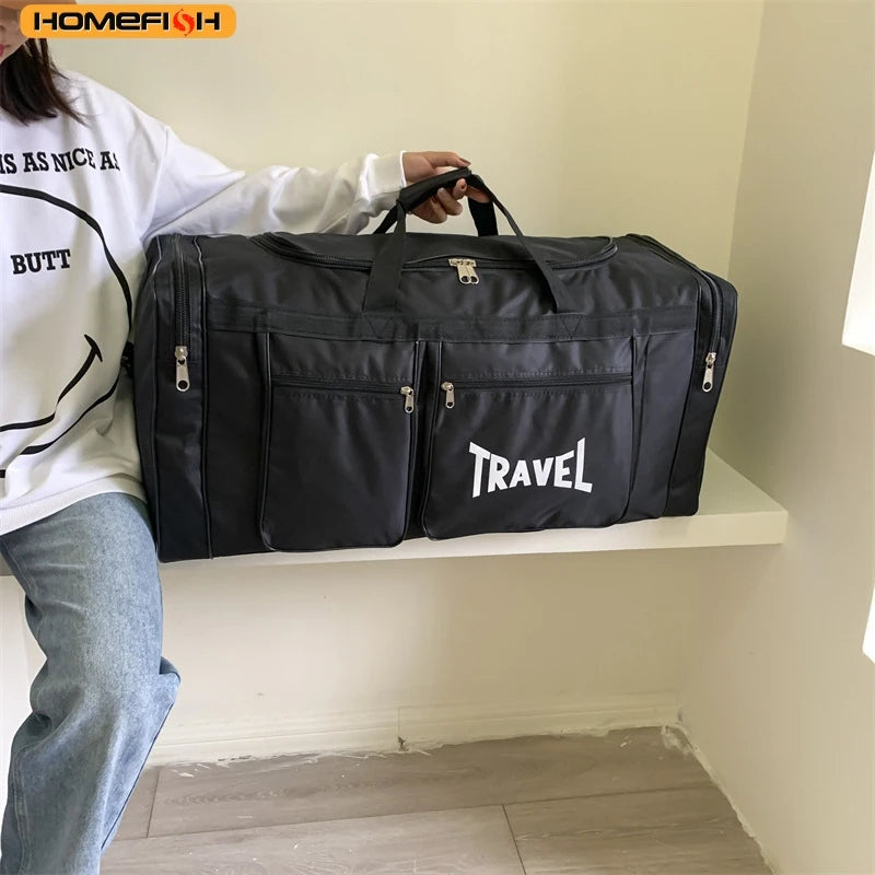 HOMEFISH Travel Bag Foldable Large Capacity Waterproof Business Sports Handbag Wear-Resistant Portable Multifunction Duffel Bags